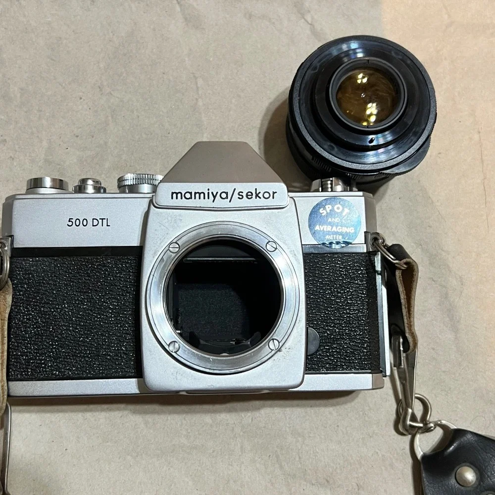 Parts/Repair Mamiya/Sekor 35mm SLR Camera‎ 500 DTL 50mm f2 Lens Case Straps